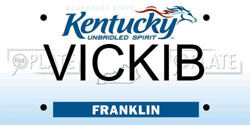 VICKIB Kentucky License Plate