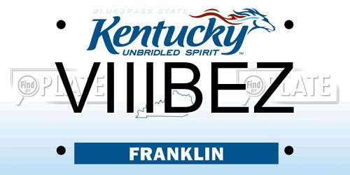 VIIIBEZ Kentucky License Plate