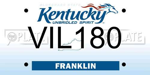 VIL180 Kentucky License Plate