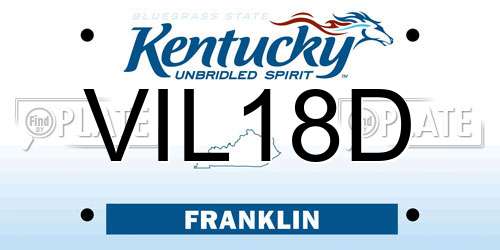 VIL18D Kentucky License Plate
