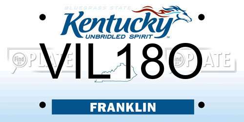 VIL18O Kentucky License Plate