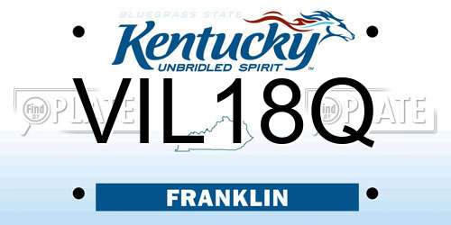 VIL18Q Kentucky License Plate
