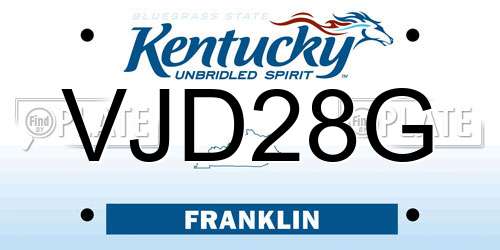 VJD28G Kentucky License Plate