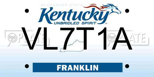 VL7T1A Kentucky License Plate