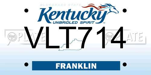 VLT714 Kentucky License Plate