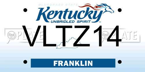 VLTZ14 Kentucky License Plate