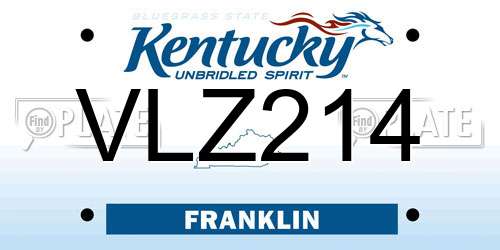 VLZ214 Kentucky License Plate