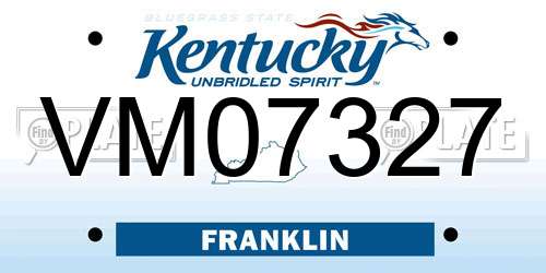 VM07327 Kentucky License Plate