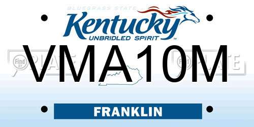 VMA10M Kentucky License Plate