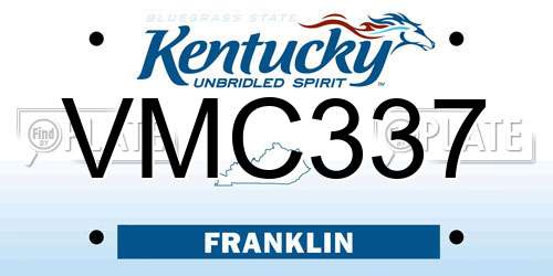 VMC337 Kentucky License Plate