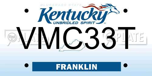 VMC33T Kentucky License Plate