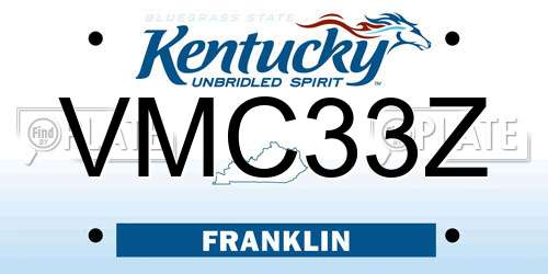 VMC33Z Kentucky License Plate