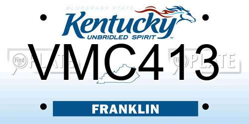 VMC413 Kentucky License Plate