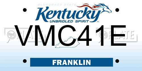 VMC41E Kentucky License Plate