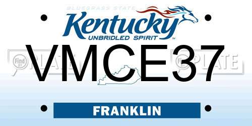 VMCE37 Kentucky License Plate