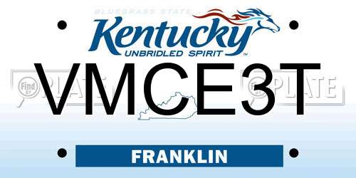 VMCE3T Kentucky License Plate
