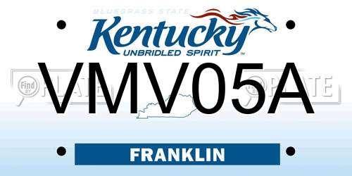 VMV05A Kentucky License Plate