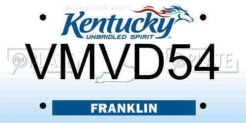 VMVD54 Kentucky License Plate