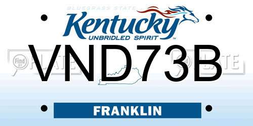VND73B Kentucky License Plate