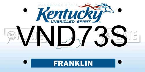 VND73S Kentucky License Plate