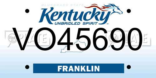 VO45690 Kentucky License Plate