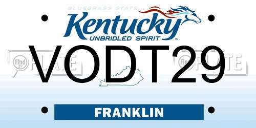 VODT29 Kentucky License Plate