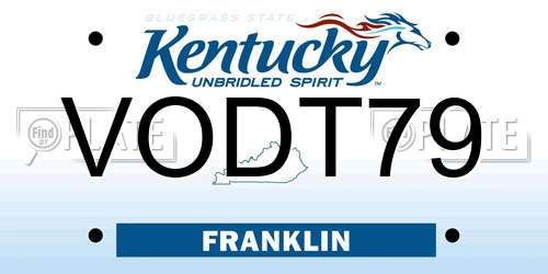 VODT79 Kentucky License Plate