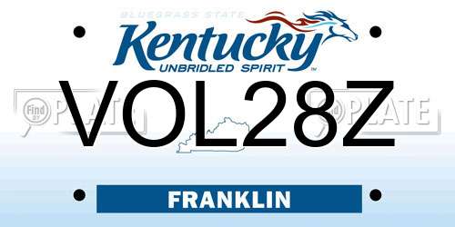 VOL28Z Kentucky License Plate