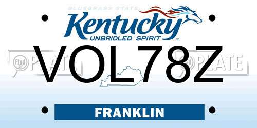 VOL78Z Kentucky License Plate