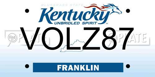 VOLZ87 Kentucky License Plate