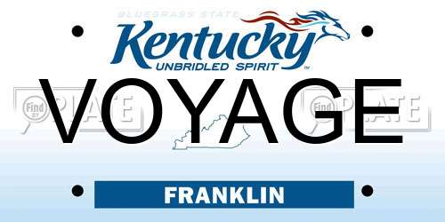 VOYAGE Kentucky License Plate