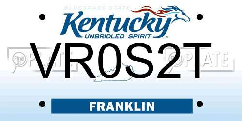 VR0S2T Kentucky License Plate