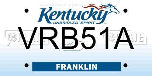 VRB51A Kentucky License Plate