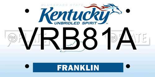VRB81A Kentucky License Plate