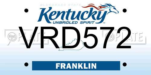 VRD572 Kentucky License Plate