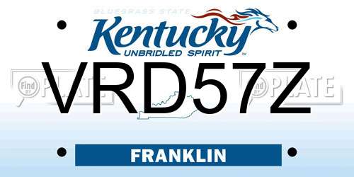 VRD57Z Kentucky License Plate