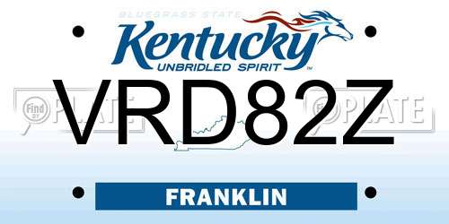 VRD82Z Kentucky License Plate