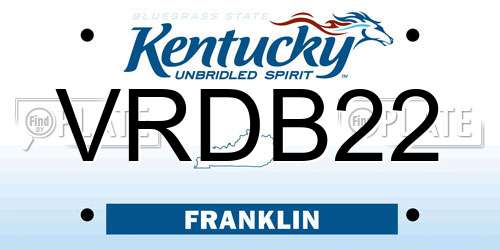 VRDB22 Kentucky License Plate