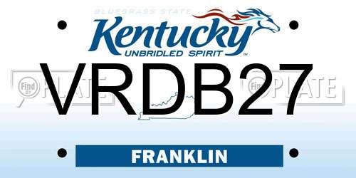 VRDB27 Kentucky License Plate