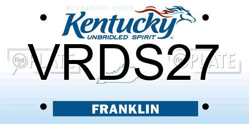 VRDS27 Kentucky License Plate