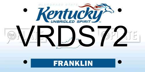 VRDS72 Kentucky License Plate