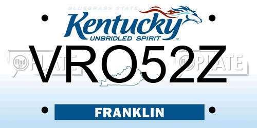 VRO52Z Kentucky License Plate
