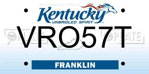 VRO57T Kentucky License Plate