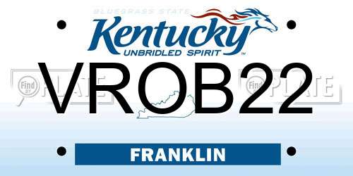 VROB22 Kentucky License Plate