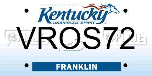 VROS72 Kentucky License Plate