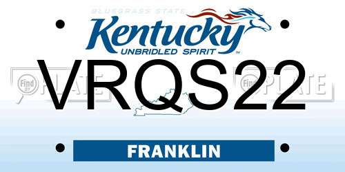 VRQS22 Kentucky License Plate
