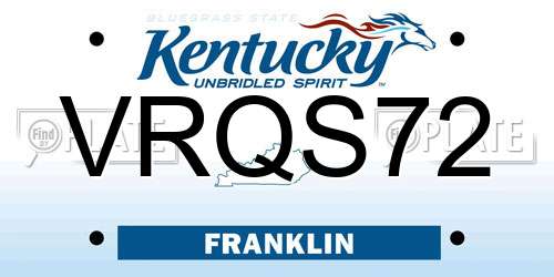 VRQS72 Kentucky License Plate