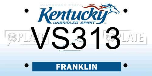VS313 Kentucky License Plate