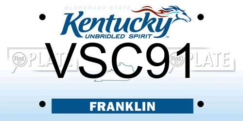 VSC91 Kentucky License Plate