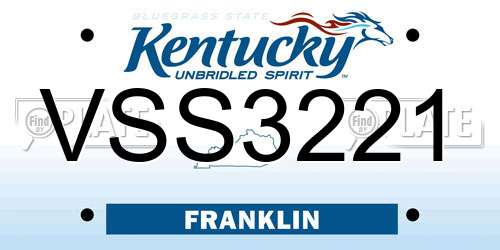VSS3221 Kentucky License Plate
